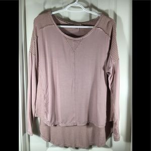 Altar'd State Women’s Ribbed Top Tie Sleeve Cuffs